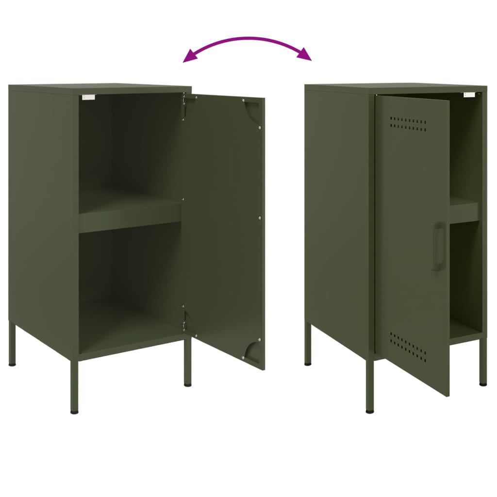 Image Buffets 2 pcs vert olive 36x39x79 cm acier laminé à froid | Xios Store SNC vidaXL Xios Store SNC