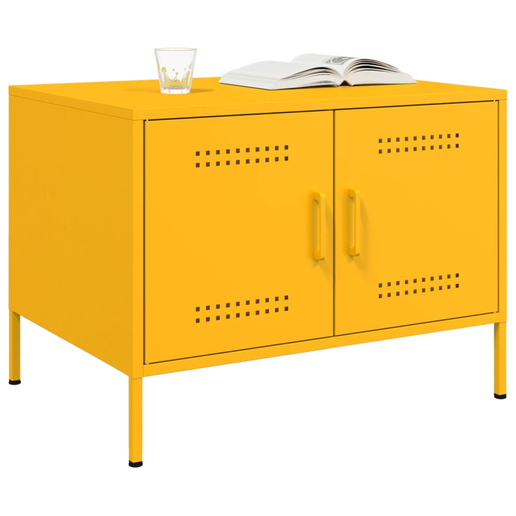 Table basse jaune moutarde 68x50x50,5 cm acier laminé à froid Tables basses vidaXL   