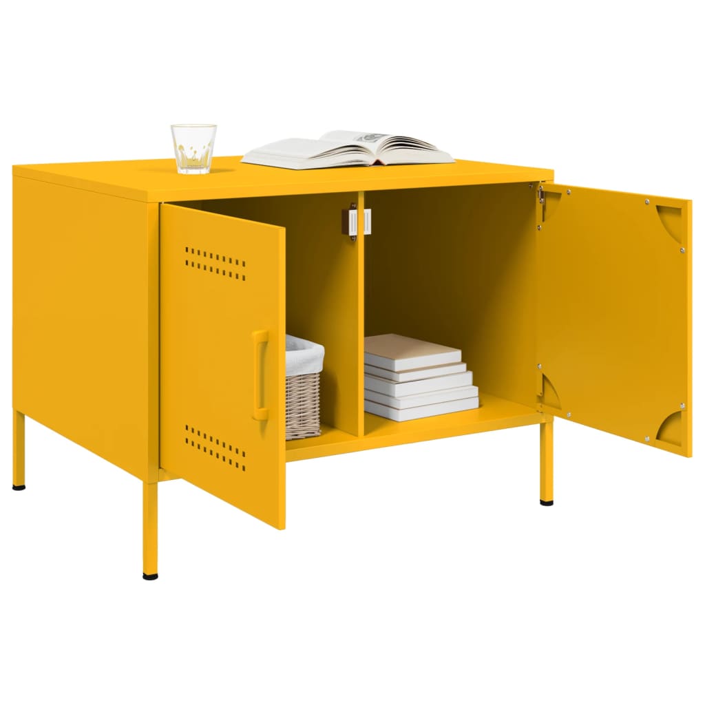 Table basse jaune moutarde 68x50x50,5 cm acier laminé à froid Tables basses vidaXL   