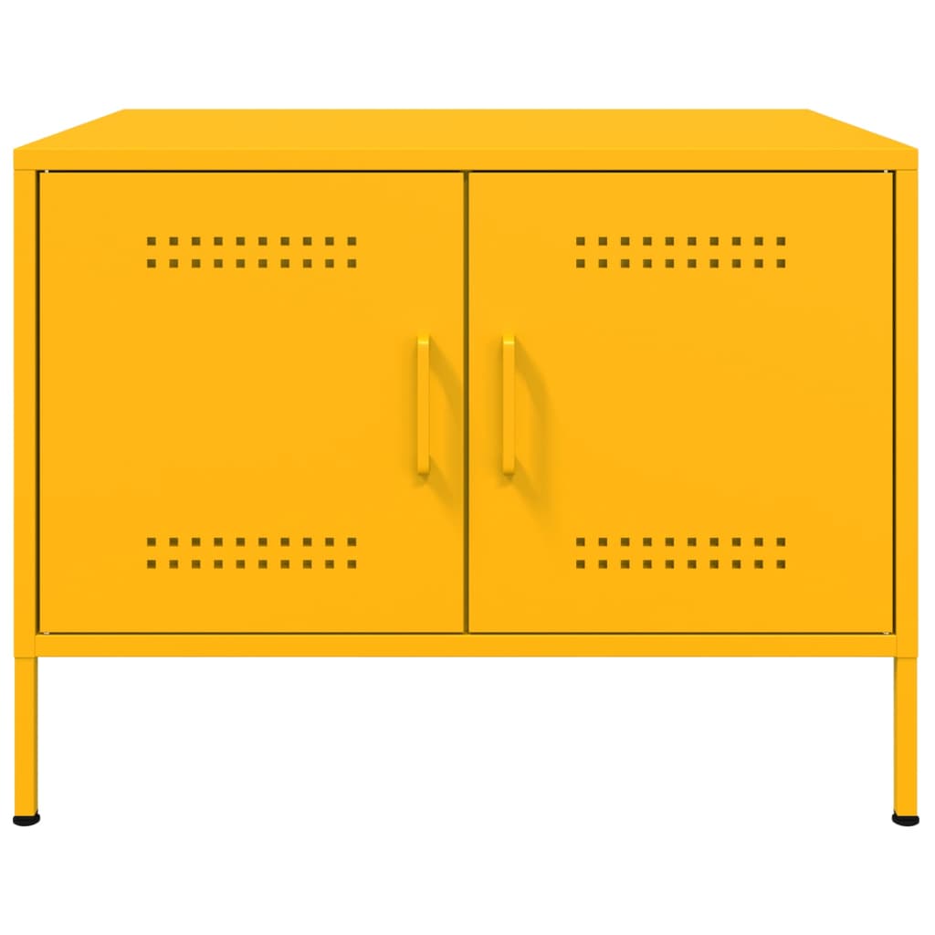 Table basse jaune moutarde 68x50x50,5 cm acier laminé à froid Tables basses vidaXL   