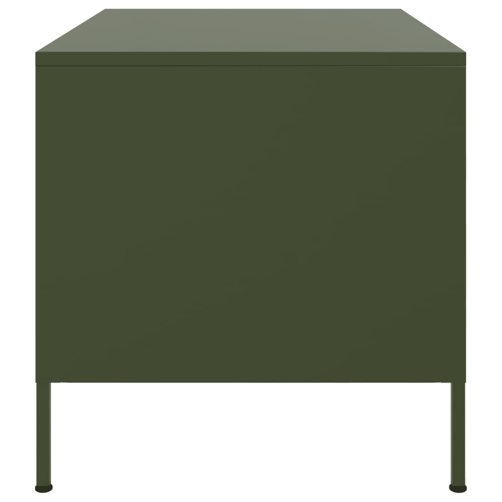 Table basse vert olive 68x50x50,5 cm acier laminé à froid Tables basses vidaXL   