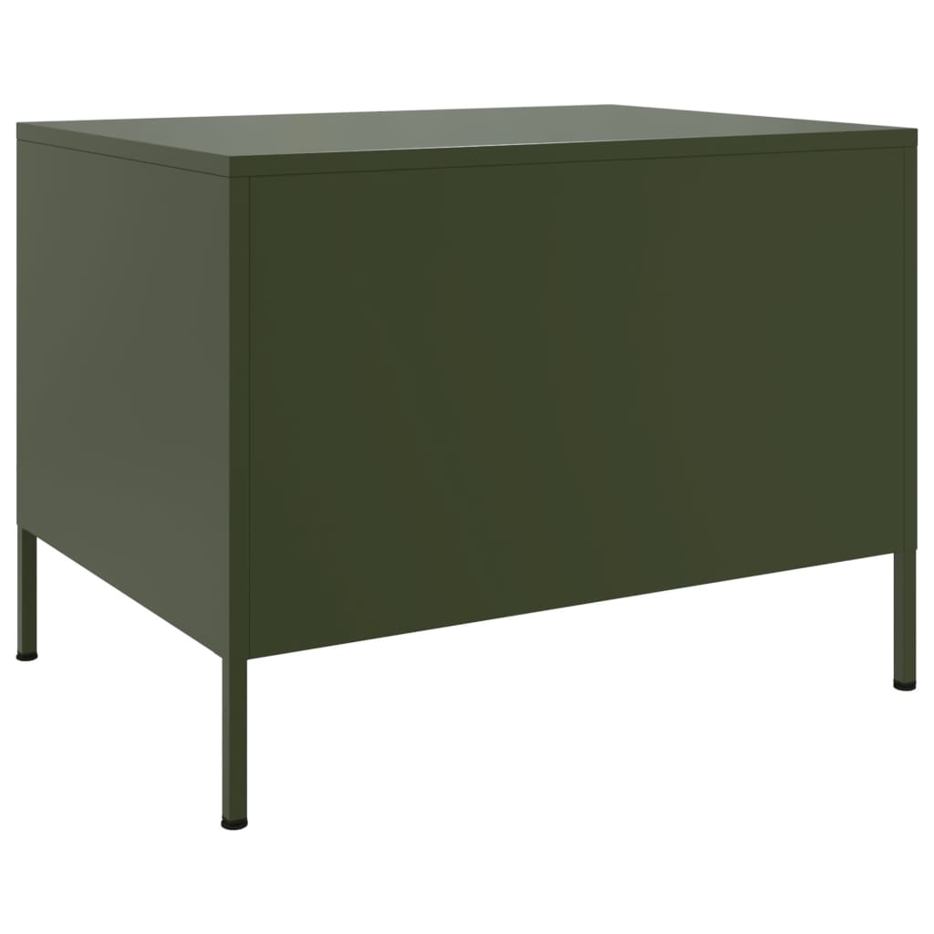 Table basse vert olive 68x50x50,5 cm acier laminé à froid Tables basses vidaXL   