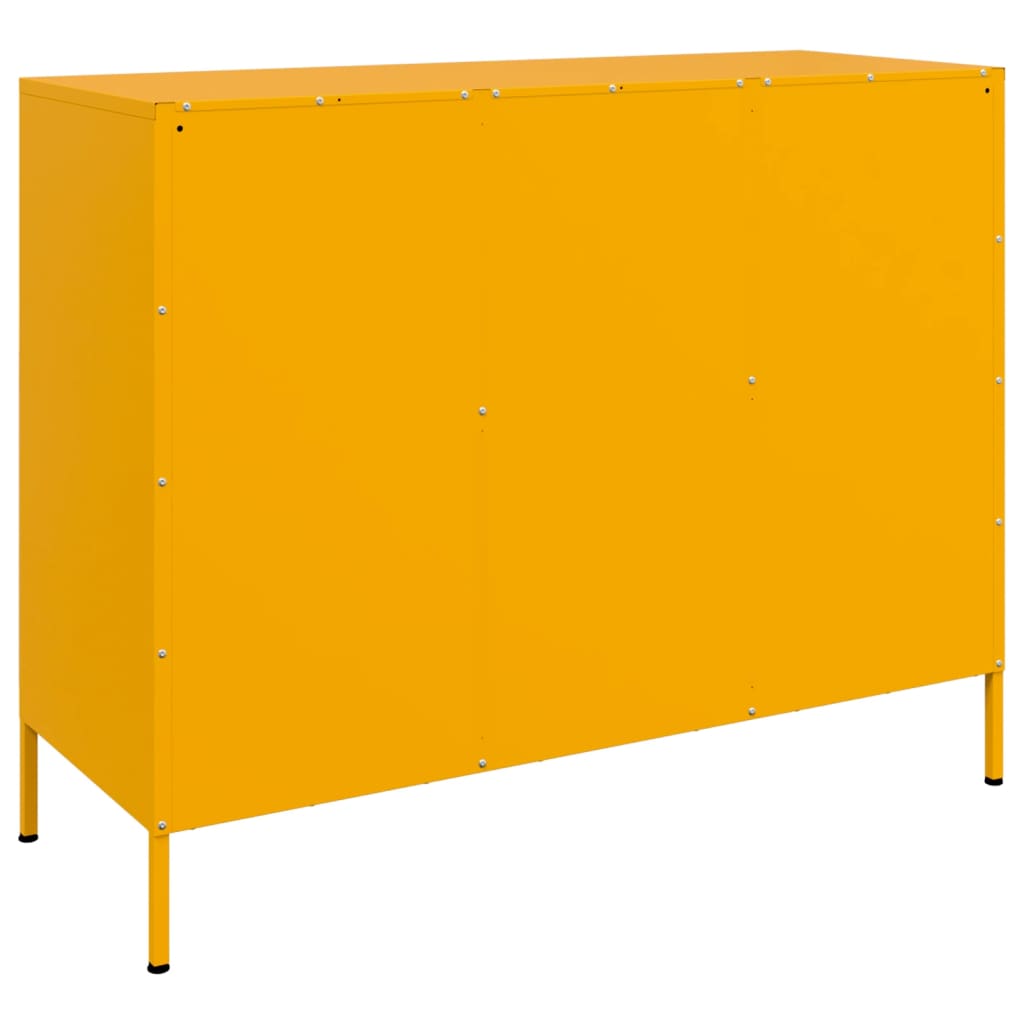 Image Buffet jaune moutarde 100,5x39x79 cm acier laminé à froid | Xios Store SNC vidaXL Xios Store SNC