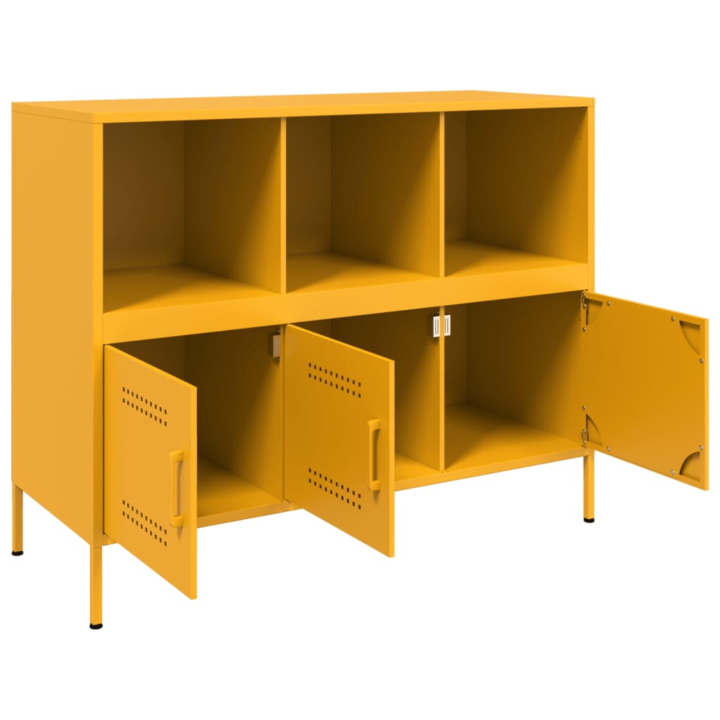 Image Buffet jaune moutarde 100,5x39x79 cm acier laminé à froid | Xios Store SNC vidaXL Xios Store SNC