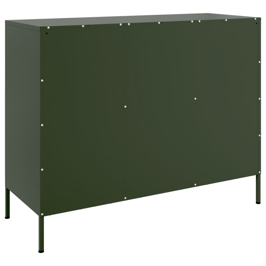 Image Buffet vert olive 100,5x39x79 cm acier laminé à froid | Xios Store SNC vidaXL Xios Store SNC