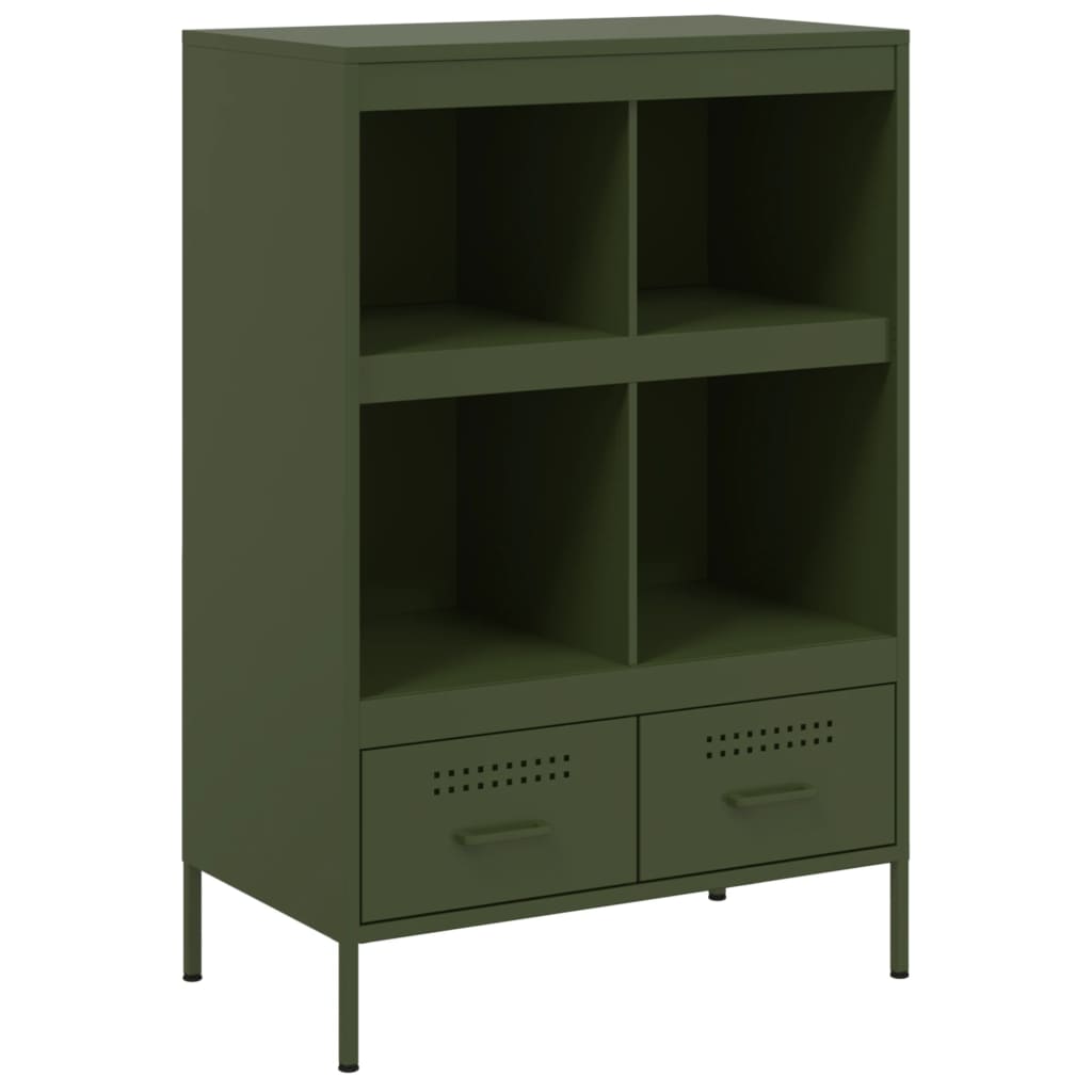 Buffet haut vert olive 68x39x101,5 cm acier laminé à froid, Xios Store SNC