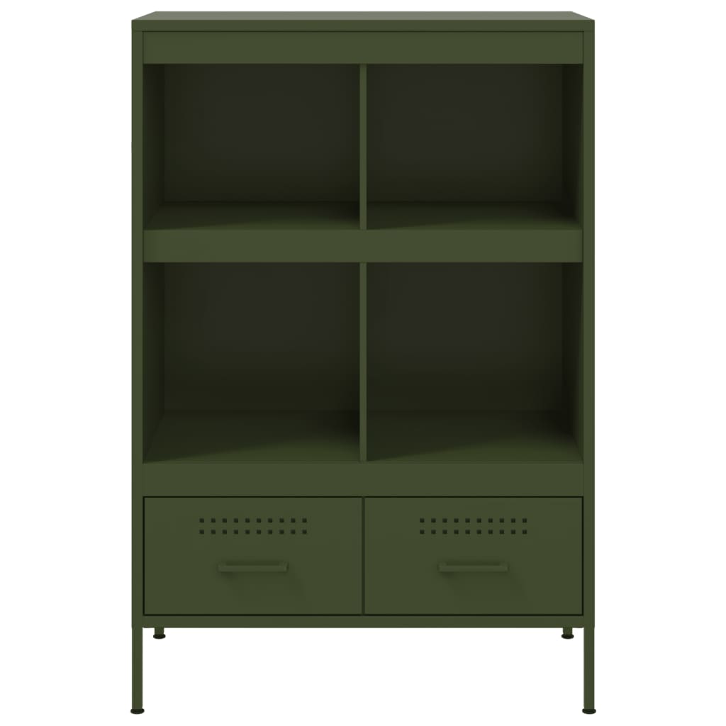 Buffet haut vert olive 68x39x101,5 cm acier laminé à froid, Xios Store SNC