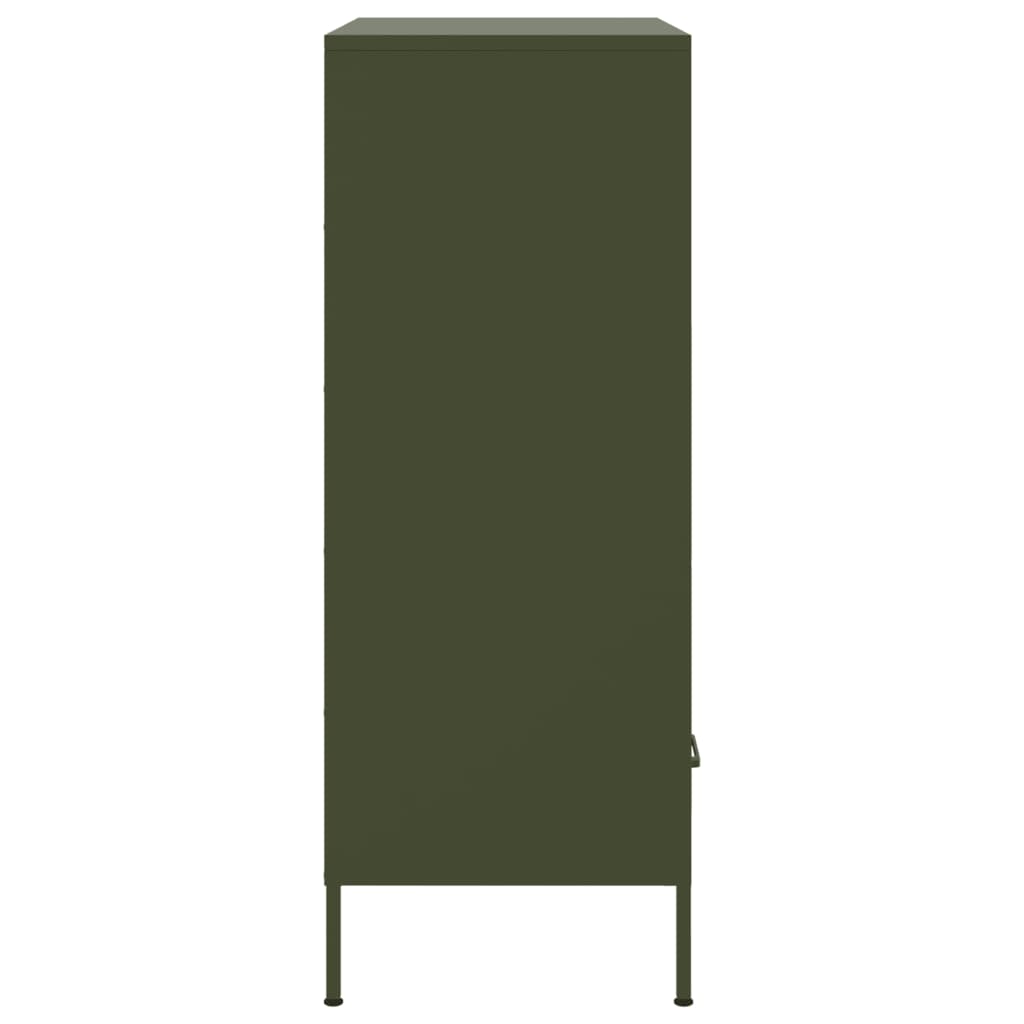 Buffet haut vert olive 68x39x101,5 cm acier laminé à froid, Xios Store SNC