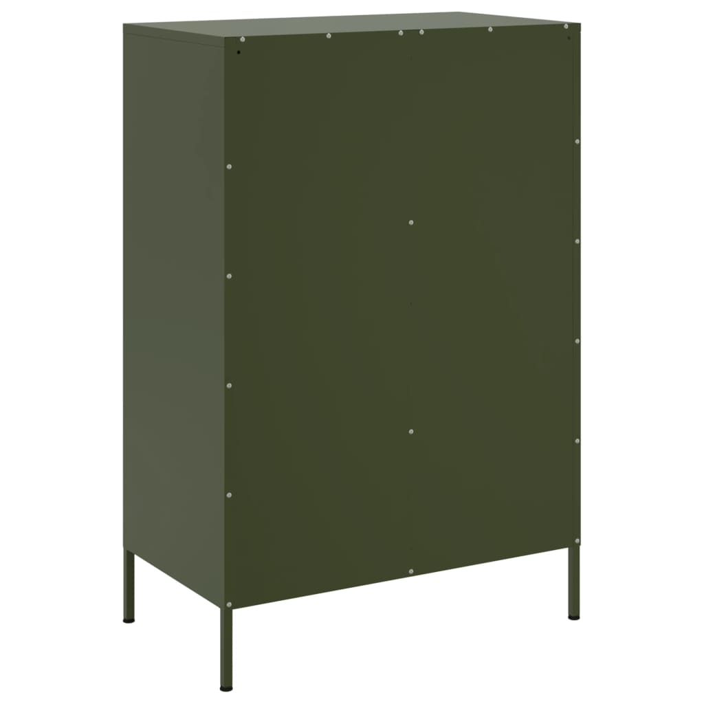 Buffet haut vert olive 68x39x101,5 cm acier laminé à froid, Xios Store SNC