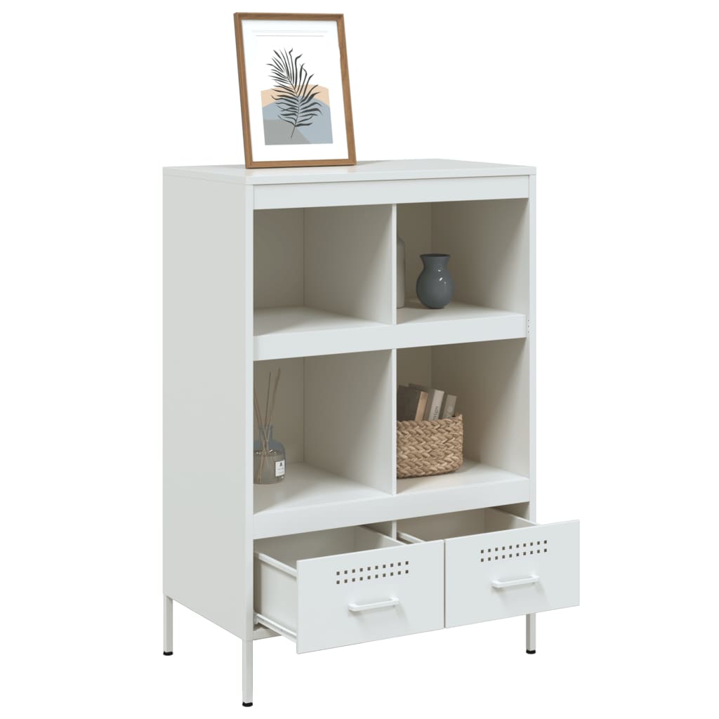 Image Buffet haut blanc 68x39x101,5 cm acier laminé à froid | Xios Store SNC vidaXL Xios Store SNC