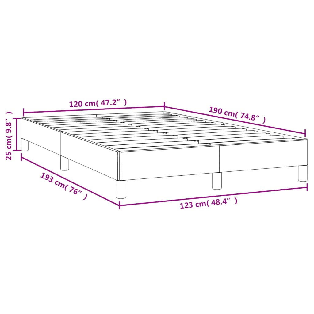 Cadre de lit gris clair 120x190 cm tissu Lits & cadres de lit vidaXL   