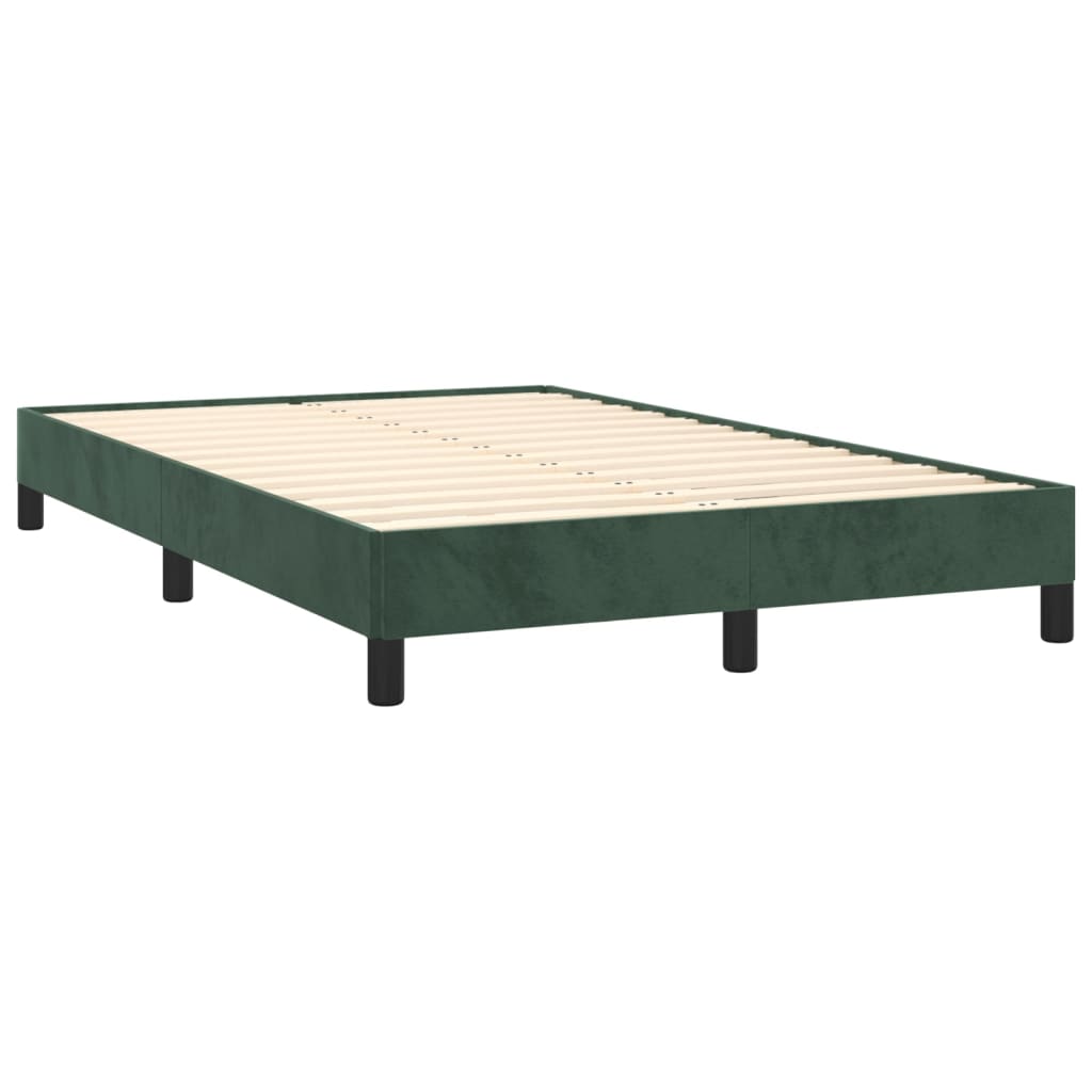 Cadre de lit vert foncé 120x190 cm velours Lits & cadres de lit vidaXL   