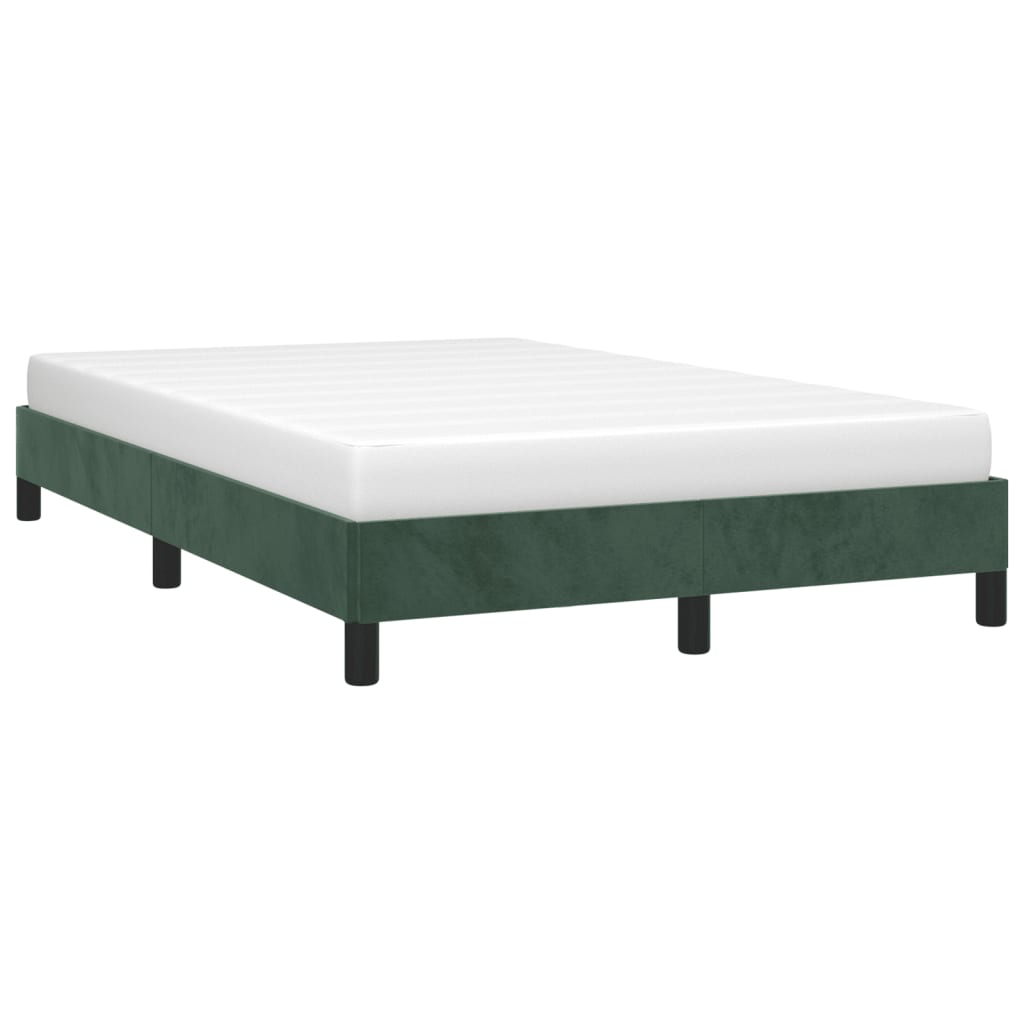 Cadre de lit vert foncé 120x190 cm velours Lits & cadres de lit vidaXL   