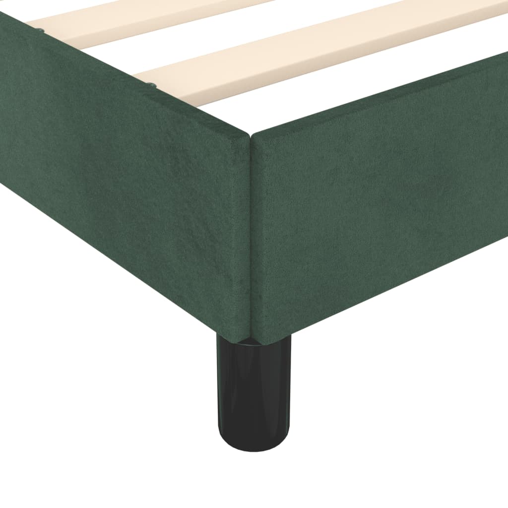 Cadre de lit vert foncé 120x190 cm velours Lits & cadres de lit vidaXL   