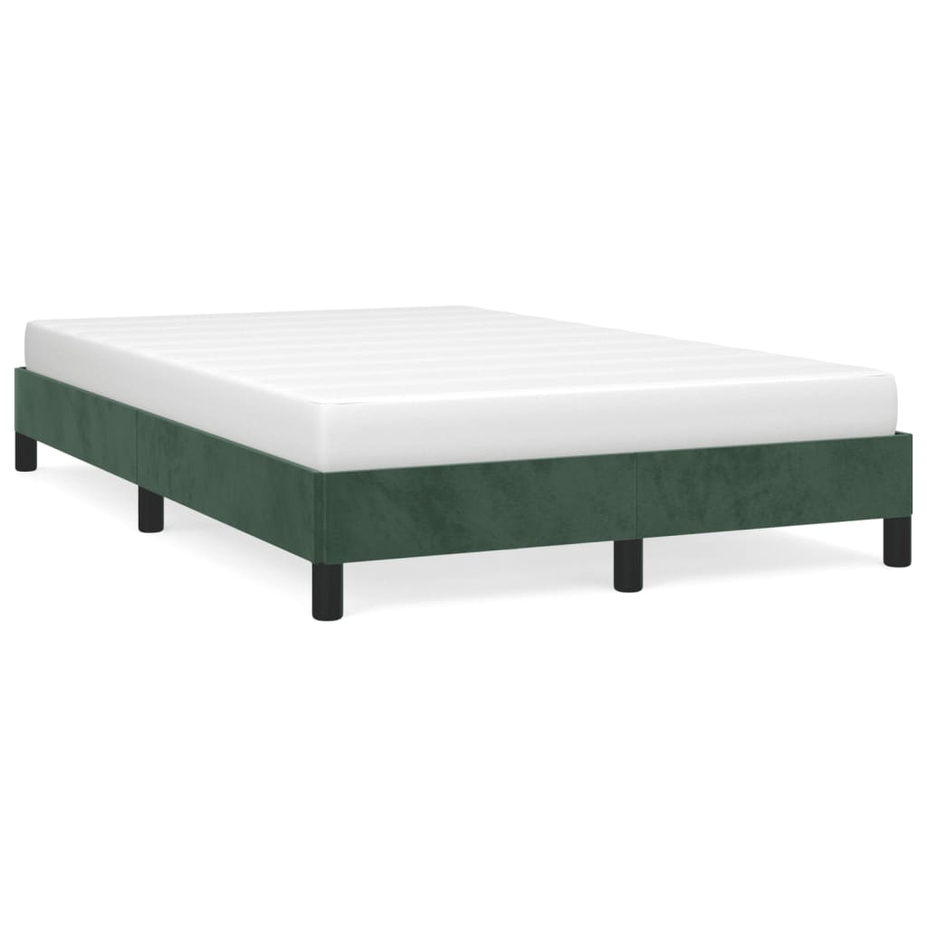 Cadre de lit vert foncé 120x190 cm velours Lits & cadres de lit vidaXL   