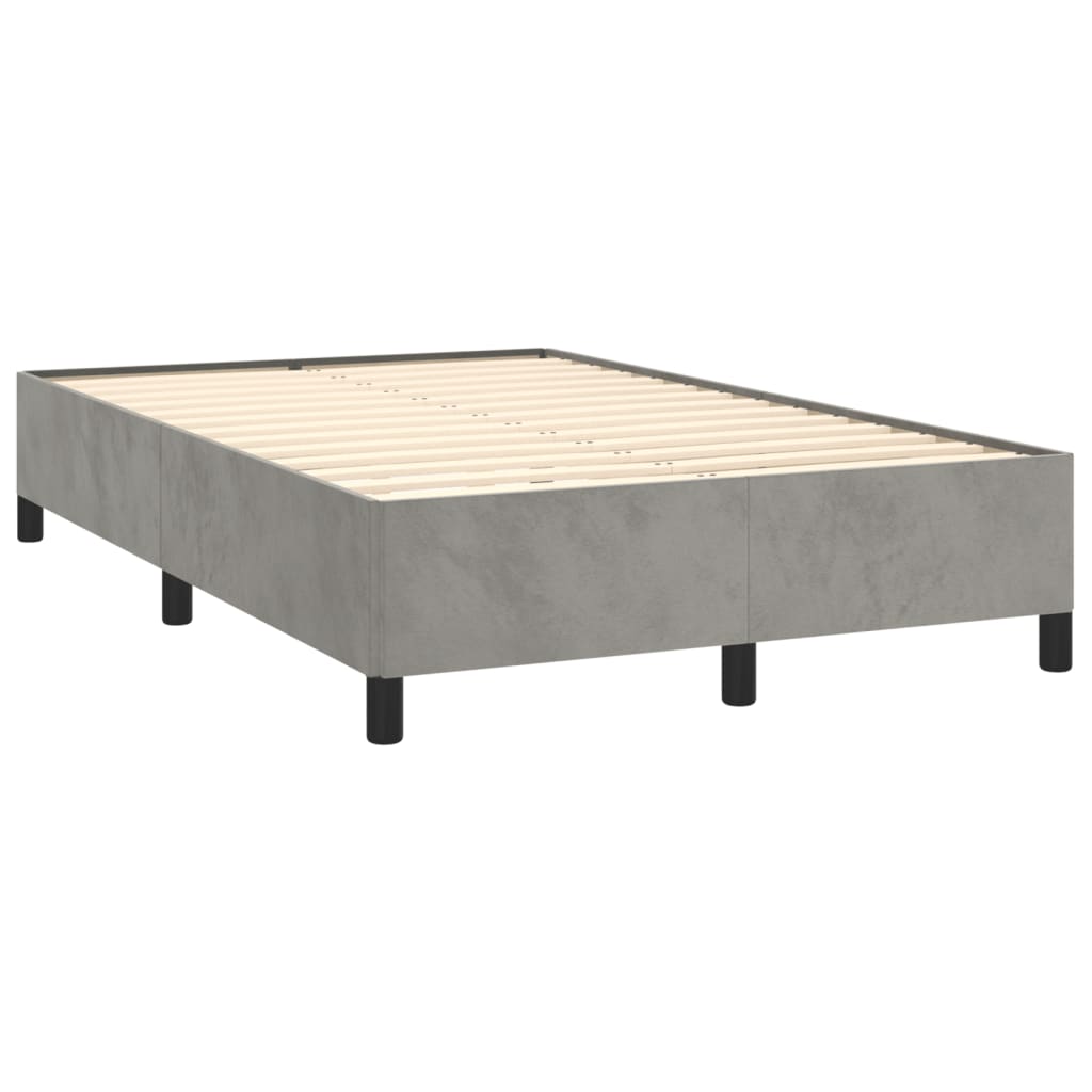 Cadre de lit gris clair 120x190 cm velours Lits & cadres de lit vidaXL   