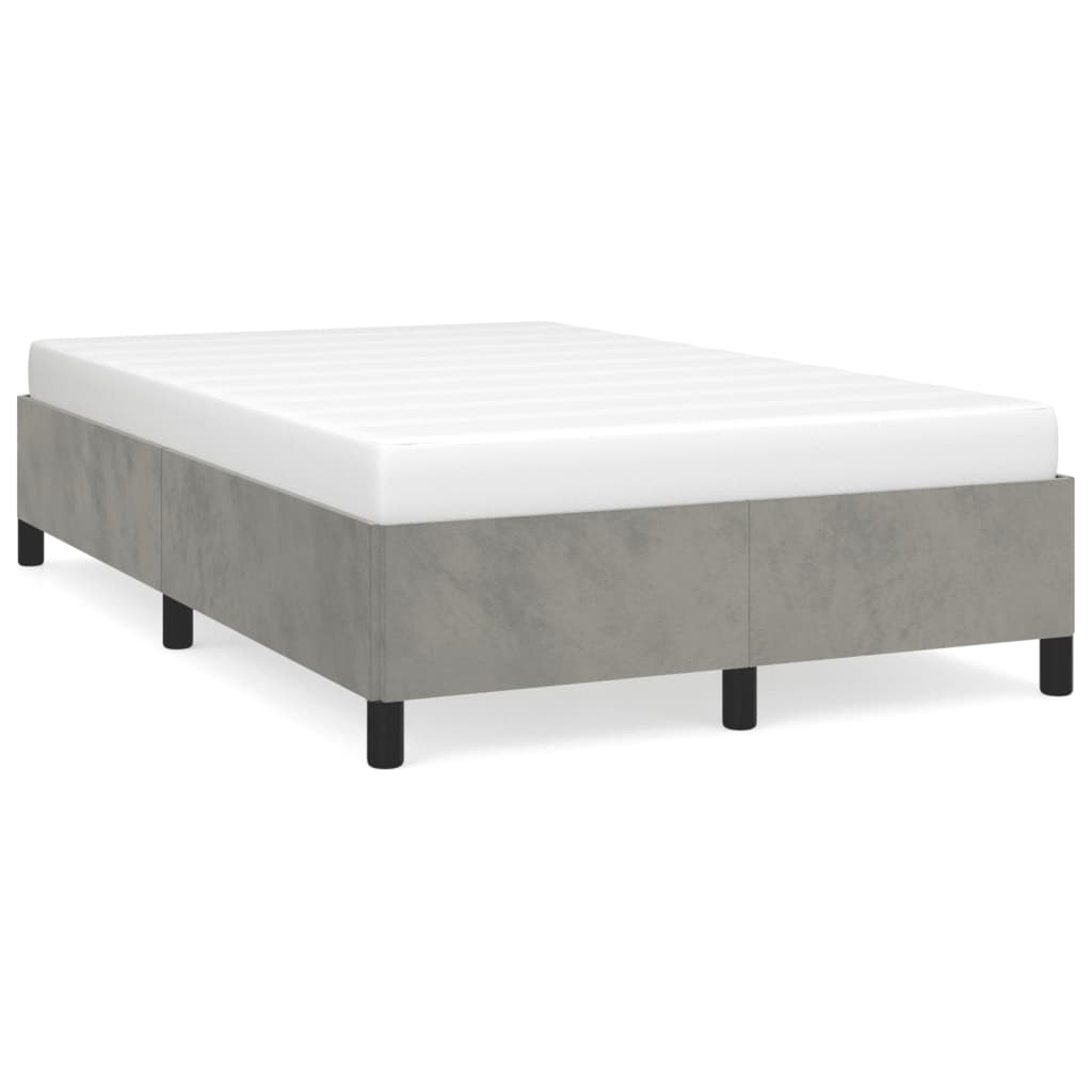 Cadre de lit gris clair 120x190 cm velours Lits & cadres de lit vidaXL   