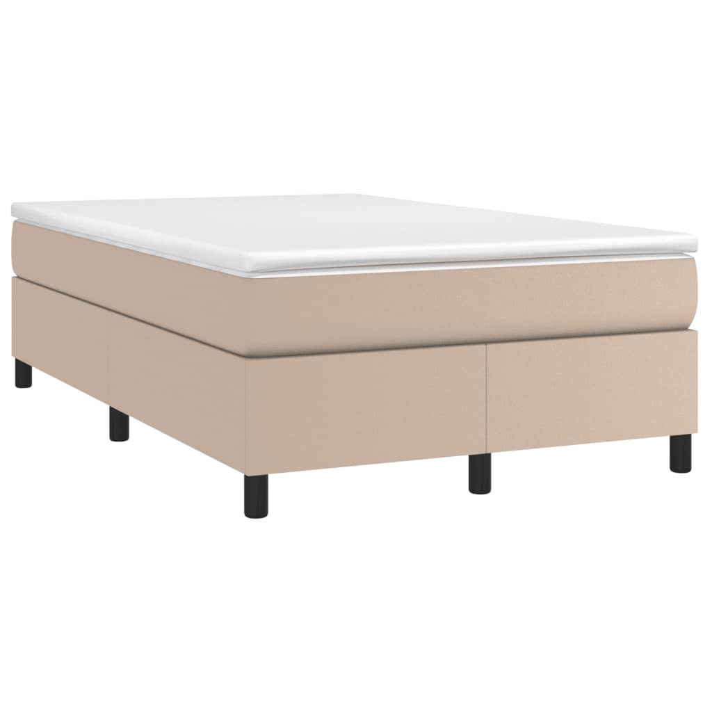 Sommier à lattes de lit matelas cappuccino 120x190cm similicuir Lits & cadres de lit vidaXL