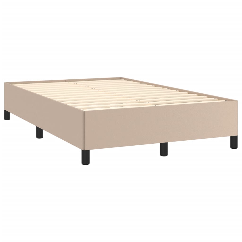 Sommier à lattes de lit matelas cappuccino 120x190cm similicuir Lits & cadres de lit vidaXL