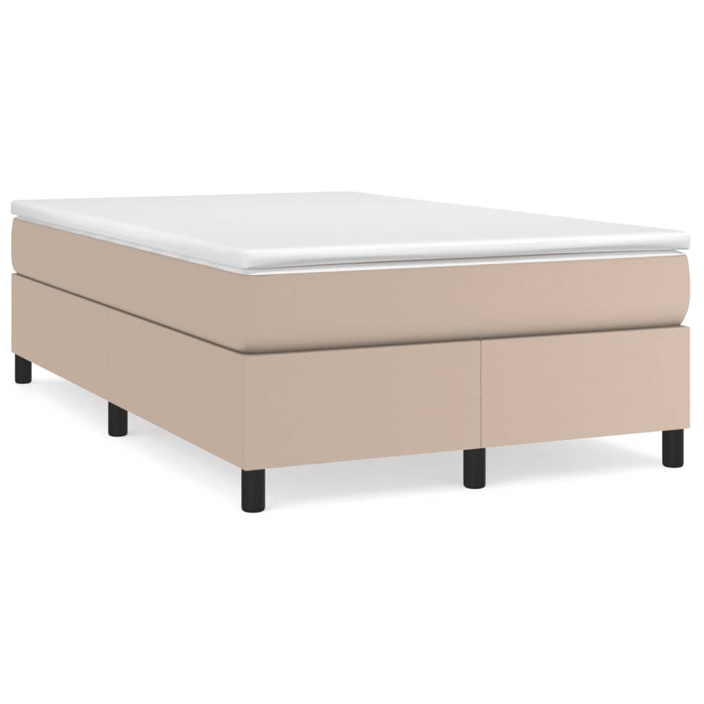 Sommier à lattes de lit matelas cappuccino 120x190cm similicuir Lits & cadres de lit vidaXL