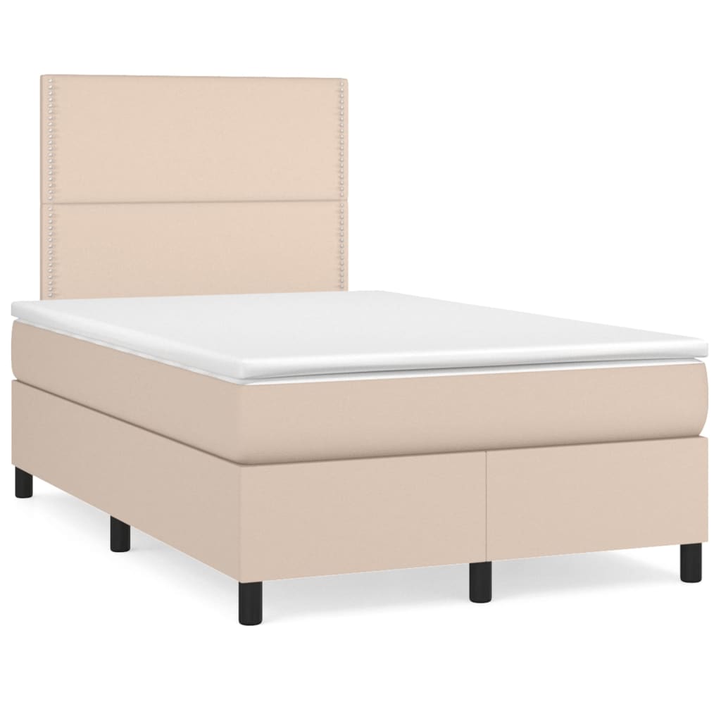 Sommier à lattes de lit avec matelas LED cappuccino 120x190 cm Lits & cadres de lit vidaXL