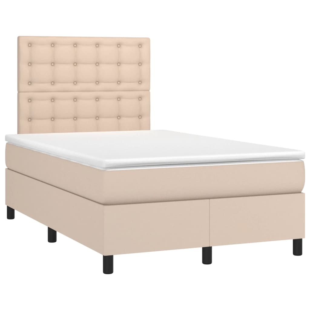 Sommier à lattes de lit avec matelas LED cappuccino 120x190 cm Lits & cadres de lit vidaXL   