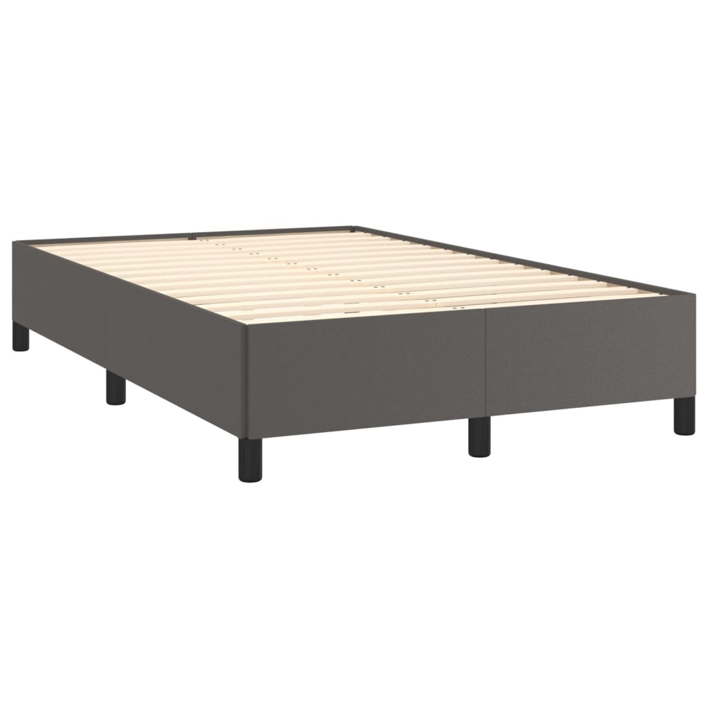 Sommier à lattes de lit avec matelas gris 120x190 cm similicuir Lits & cadres de lit vidaXL   