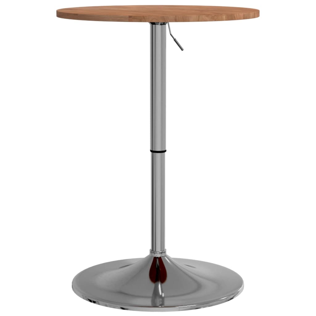 Table de bar marron clair Ø50x89,5 cm bois massif de chêne - Xios Store SNC