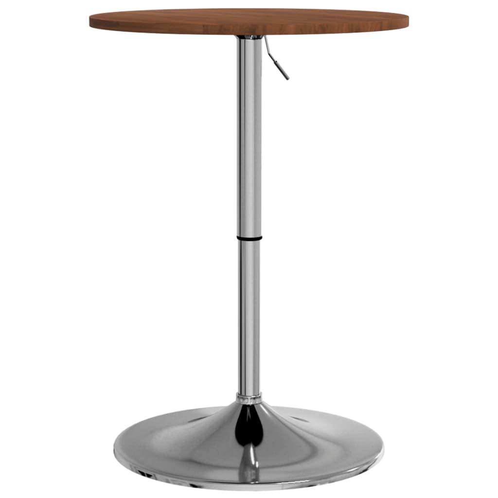 Table de bar marron foncé Ø50x89,5 cm bois massif de chêne - Xios Store SNC