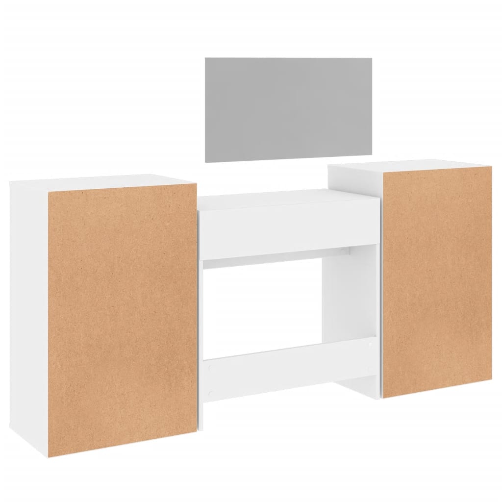 Ensemble de coiffeuse 4 pcs blanc bois d'ingénierie - Xios Store SNC