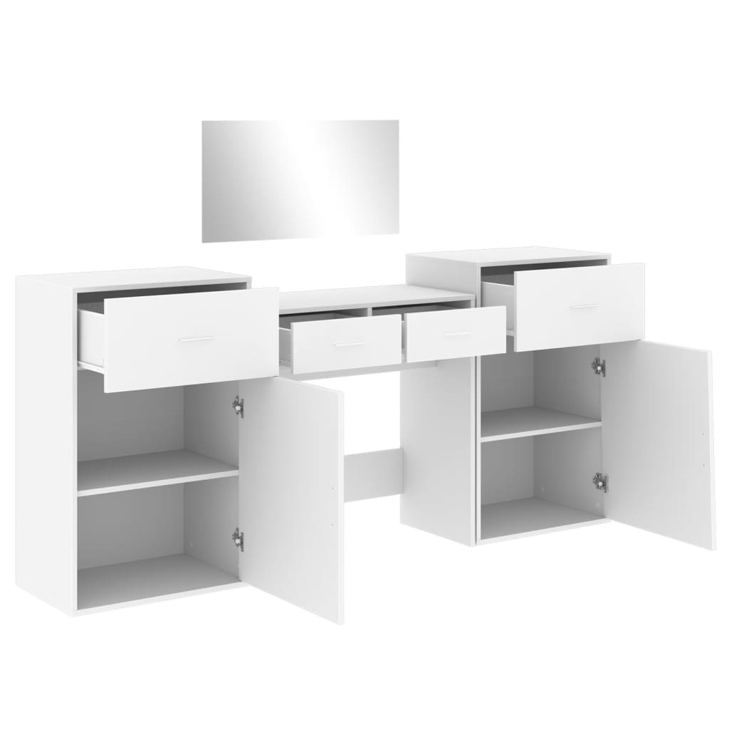 Ensemble de coiffeuse 4 pcs blanc bois d'ingénierie Ensembles de meubles pour chambre vidaXL   