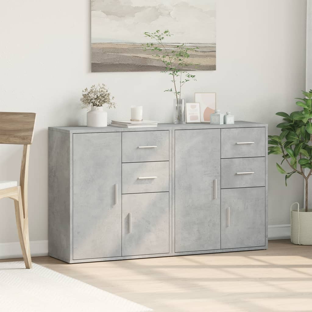 Image Buffets 2 pcs gris béton 60x31x70 cm bois d'ingénierie | Xios Store SNC vidaXL Xios Store SNC