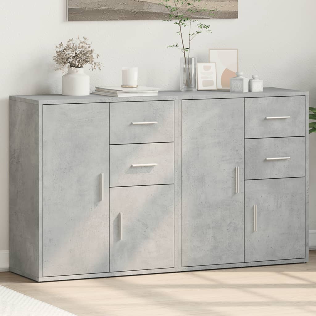 Image Buffets 2 pcs gris béton 60x31x70 cm bois d'ingénierie | Xios Store SNC vidaXL Xios Store SNC