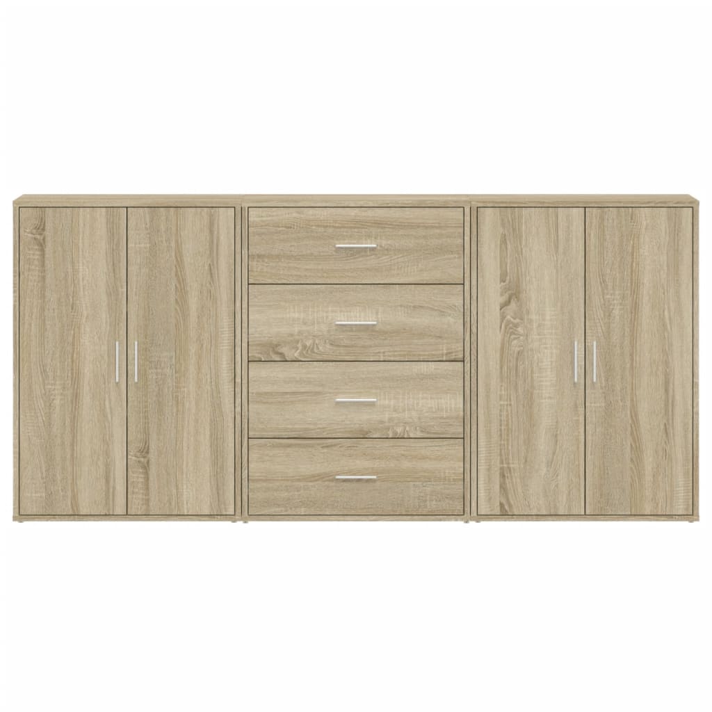 Image Buffets 3 pcs chêne sonoma 60x31x84 cm bois d'ingénierie | Xios Store SNC vidaXL Xios Store SNC