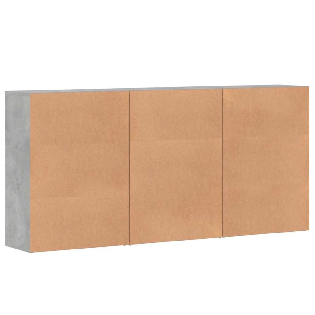 Image Buffets 3 pcs gris béton 60x31x84 cm bois d'ingénierie | Xios Store SNC vidaXL Xios Store SNC