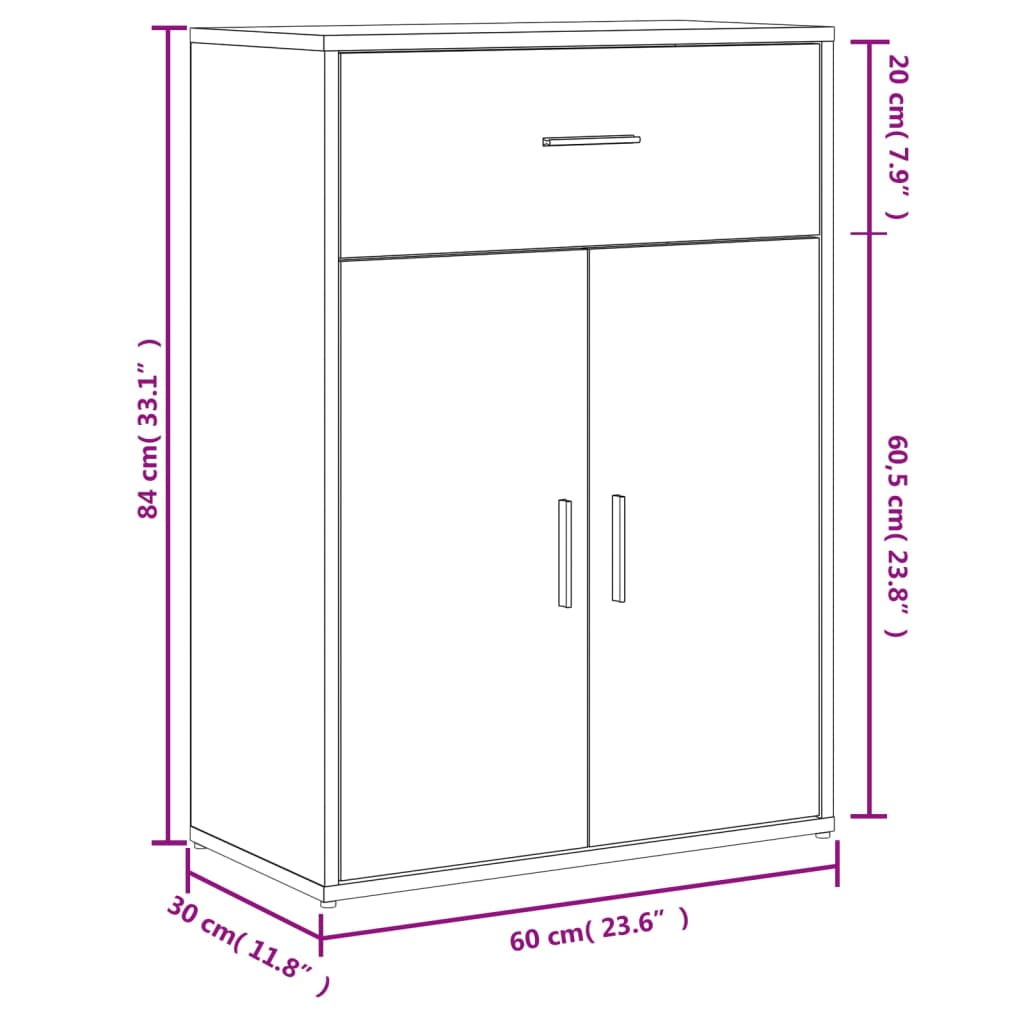 Image Buffets 2 pcs noir 60x30x84 cm bois d'ingénierie | Xios Store SNC vidaXL Xios Store SNC