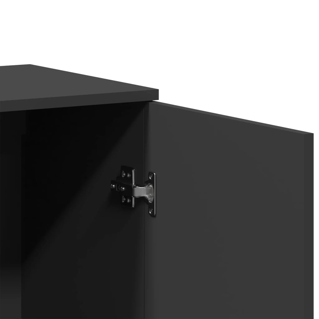 Image Buffets 2 pcs noir 79x38x80 cm bois d'ingénierie | Xios Store SNC vidaXL Xios Store SNC