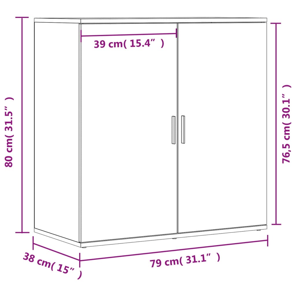 Image Buffets 2 pcs noir 79x38x80 cm bois d'ingénierie | Xios Store SNC vidaXL Xios Store SNC