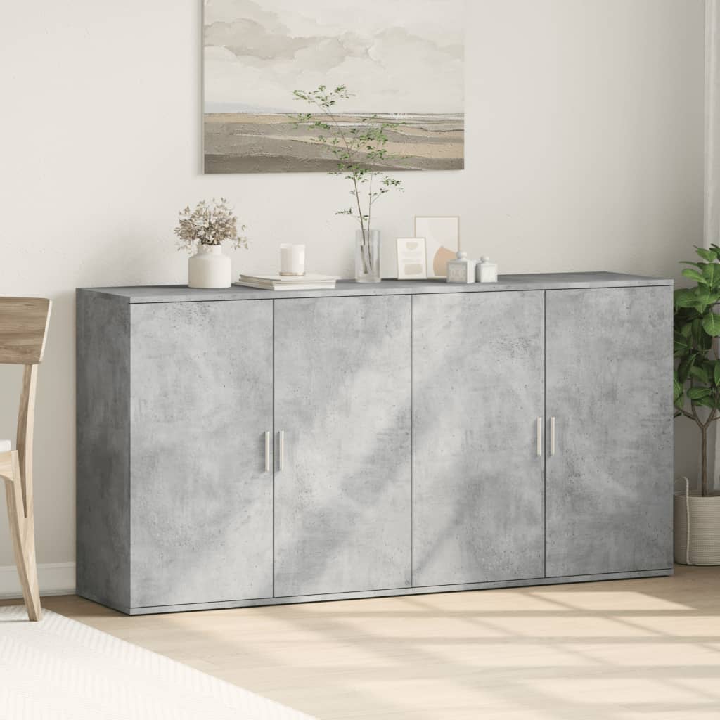 Image Buffets 2 pcs gris béton 79x38x80 cm bois d'ingénierie | Xios Store SNC vidaXL Xios Store SNC