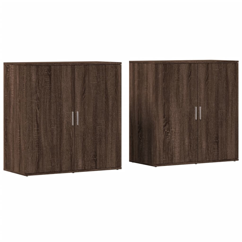 Image Buffets 2 pcs chêne marron 79x38x80 cm bois d'ingénierie | Xios Store SNC vidaXL Xios Store SNC