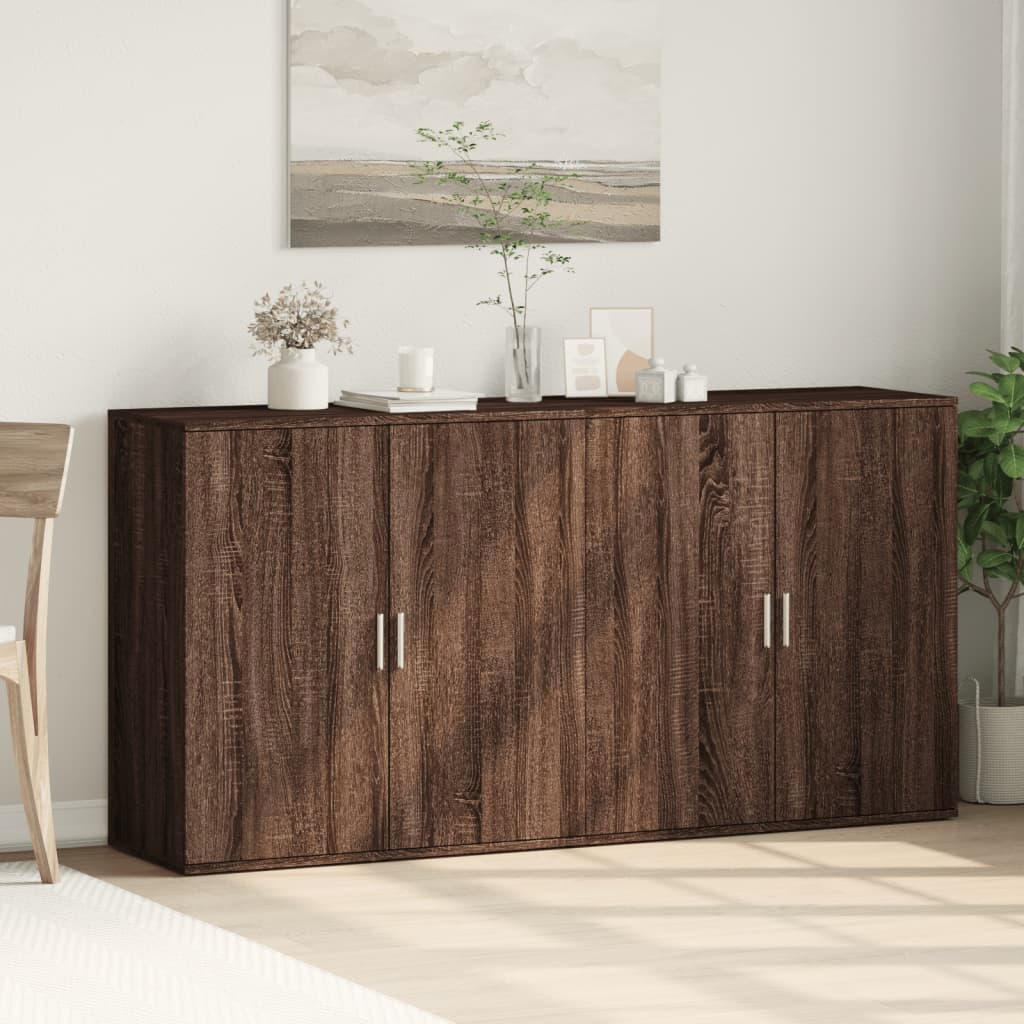 Image Buffets 2 pcs chêne marron 79x38x80 cm bois d'ingénierie | Xios Store SNC vidaXL Xios Store SNC