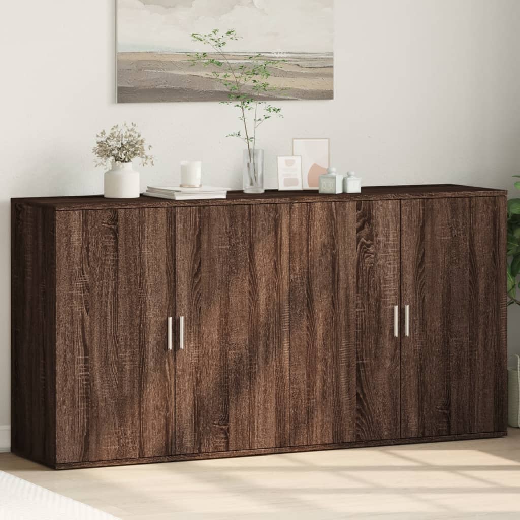 Image Buffets 2 pcs chêne marron 79x38x80 cm bois d'ingénierie | Xios Store SNC vidaXL Xios Store SNC