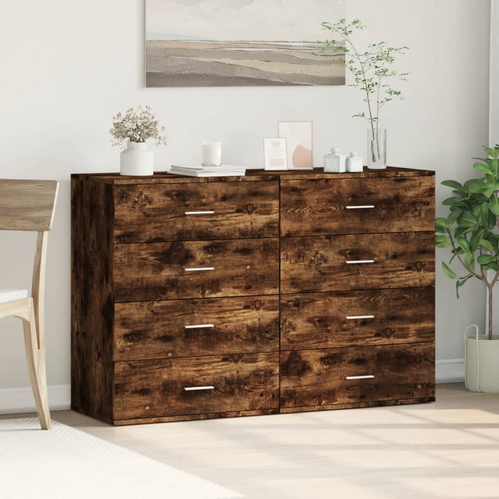 Image Buffets 2 pcs chêne fumé 60x39x80 cm bois d'ingénierie | Xios Store SNC vidaXL Xios Store SNC