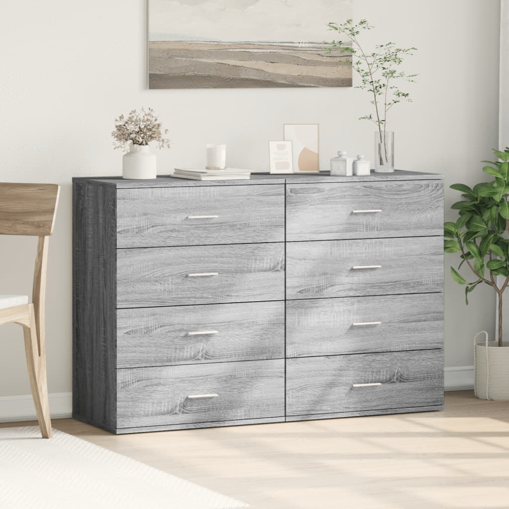 Image Buffets 2 pcs sonoma gris 60x39x80 cm bois d'ingénierie | Xios Store SNC vidaXL Xios Store SNC