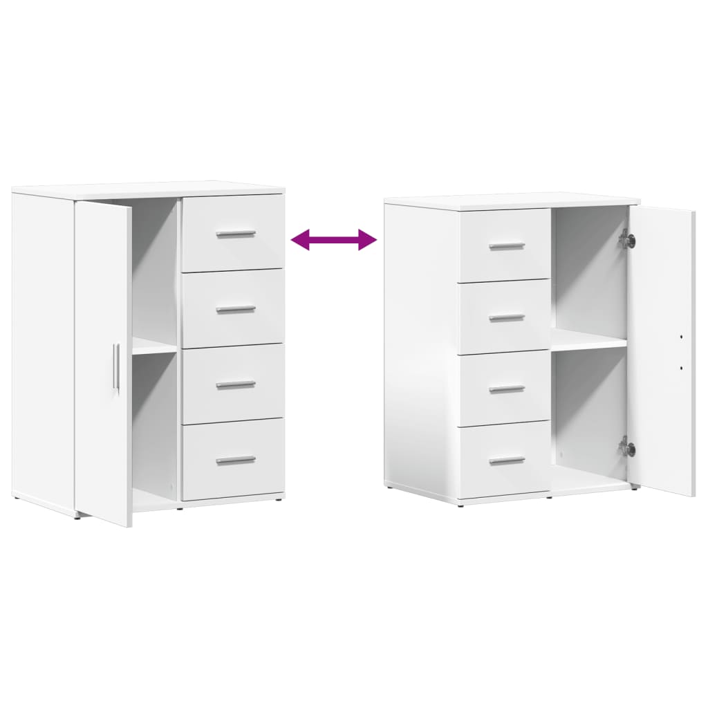 Buffets 2 pcs blanc 59x39x80 cm bois d'ingénierie - Xios Store SNC