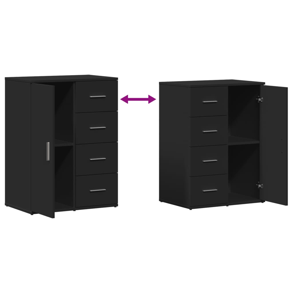 Image Buffets 2 pcs noir 59x39x80 cm bois d'ingénierie | Xios Store SNC vidaXL Xios Store SNC