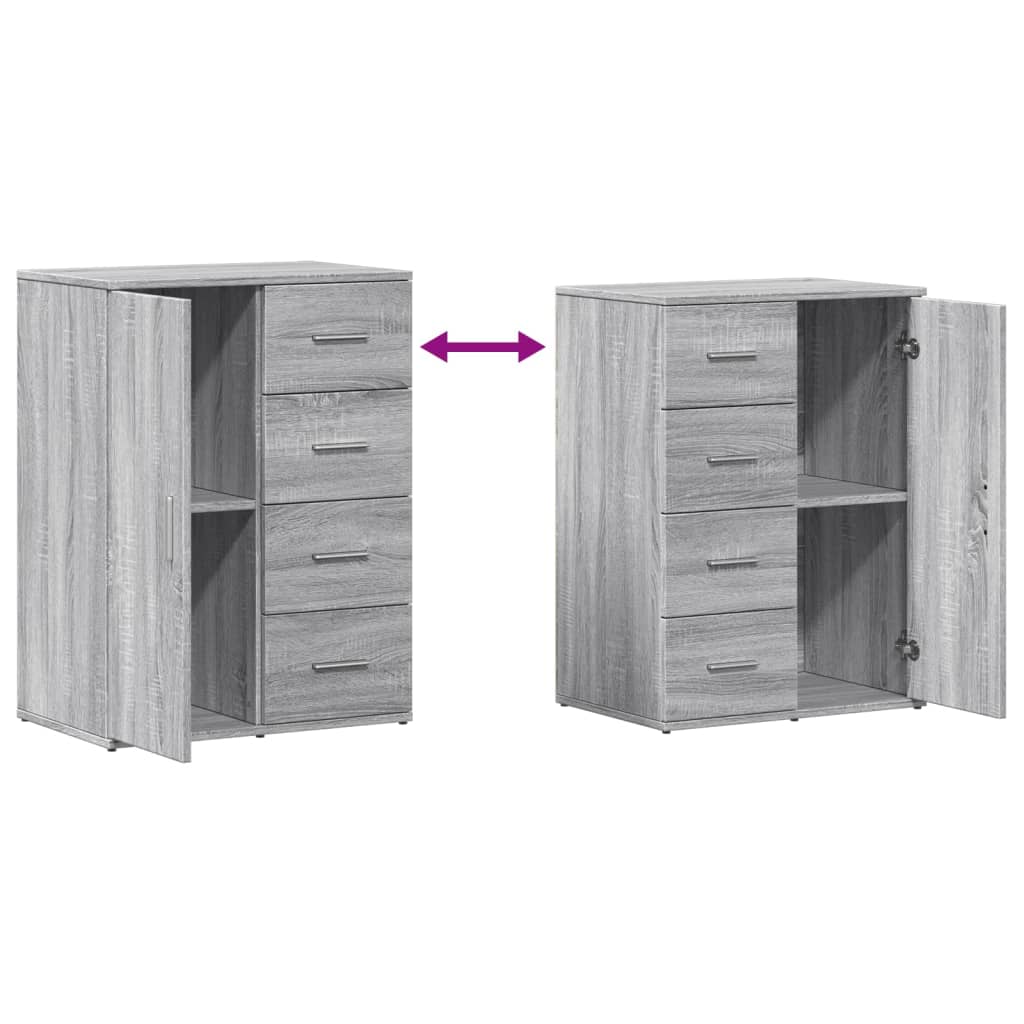 Image Buffets 2 pcs sonoma gris 59x39x80 cm bois d'ingénierie | Xios Store SNC vidaXL Xios Store SNC