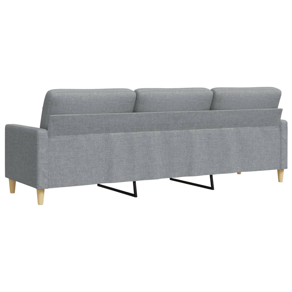 Canapé à 3 places Gris clair 210 cm Tissu Canapés vidaXL   