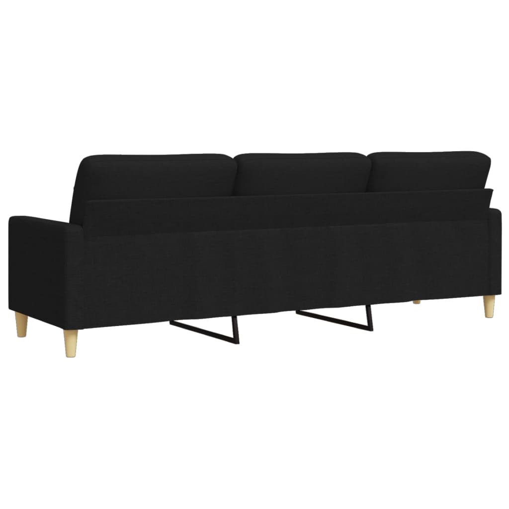 Canapé à 3 places Noir 210 cm Tissu Canapés vidaXL