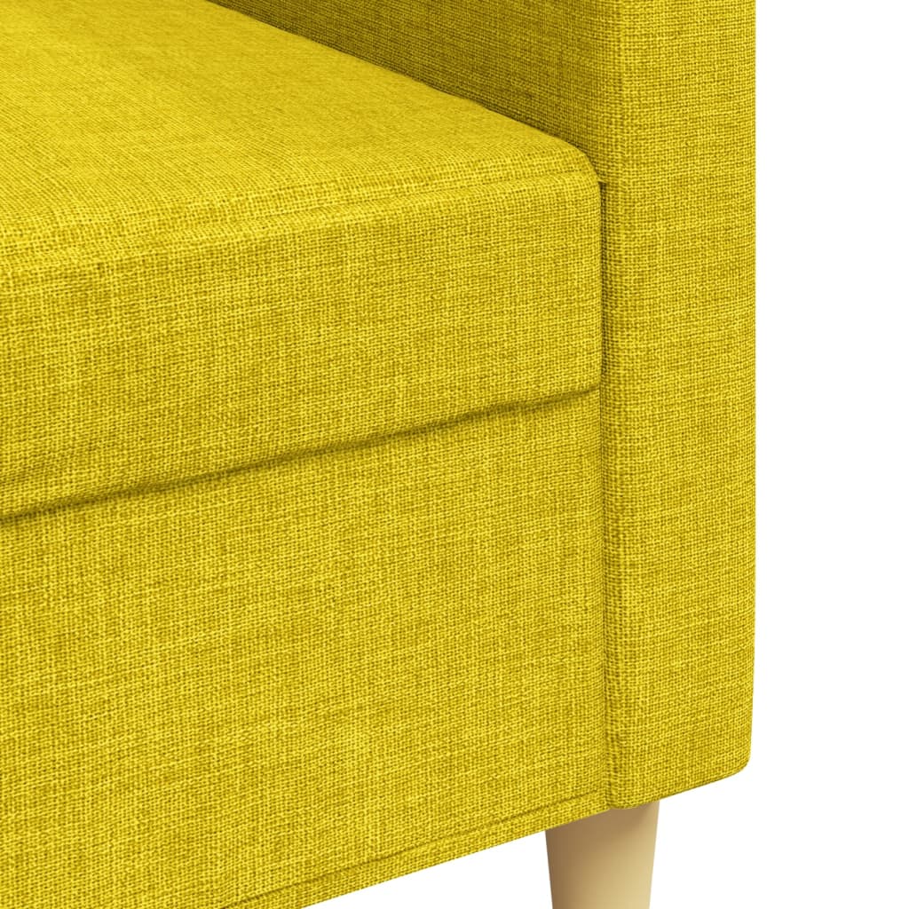 Canapé à 3 places Jaune clair 210 cm Tissu Canapés vidaXL   